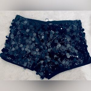 NWT large sequin black micro shorts. Size Large